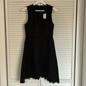 Theory Lace Embroidered V Neck Dress